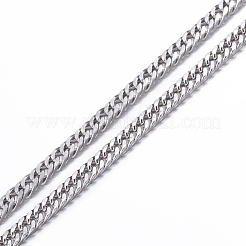 変色しにくい304ステンレススチールカーブチェーンネックレス  カニカン付き  ステンレス鋼色  19.7インチ（50cm）  2.5mm&nbsp;LS-NJEW-P147-03P