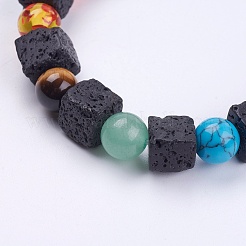 Natural Gemstone Beaded Stretch Bracelets&nbsp;G-I197-03