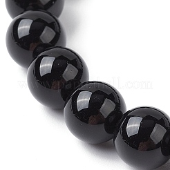 Natural Dyed Peacock Agate & Black Onyx Round Beaded Stretch Bracelets&nbsp;BJEW-TA00408