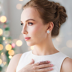 5ペア5スタイルの絶妙なクリスマススノーフレークキュービックジルコニアスタッドピアス  女性のための合金ジュエリー  プラチナ·ゴールデン  9~15x10~16.5mm  ピン：0.6mm  1ペア/スタイル&nbsp;EJEW-AN0002-39