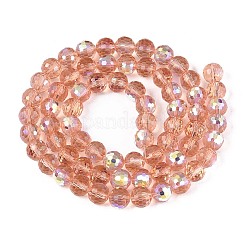 Electroplate Transparent Glass Beads Strands&nbsp;EGLA-N024-01A-C04