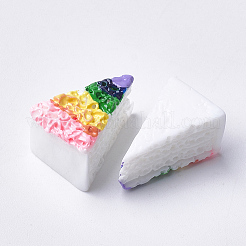 樹脂カボション  三角形のケーキ  カラフル  11~12x20.5x13~14mm&nbsp;LS-CRES-Q206-05