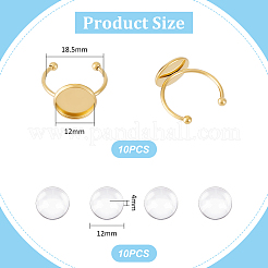 DIY Blank Dome Open Cuff Ring Making Kit&nbsp;STAS-UN0053-06