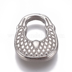 変色しない304ステンレススチールペンダント  財布  ステンレス鋼色  20.5x16.2x4.5mm  穴：8x10.5mm&nbsp;LS-STAS-E474-29
