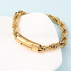 304 Stainless Steel Rope Chain Bracelets for Men Women&nbsp;BJEW-C124-03A-G