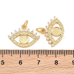 Brass Micro Pave Clear Cubic Zirconia Pendants&nbsp;CU-CBAB719-06G