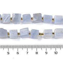 天然石ブルーレースアゲートビーズ連売り  キューブ  シードビーズで  8.5~9.5x8.5~9.5x8.5~9.5mm  穴：0.8mm  約36個/連  15.43''（39.2センチメートル）&nbsp;G-G053-B23-01