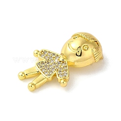 Rack Plating Brass Micro Pave CLear Cubic Zirconia Pendants&nbsp;KK-C053-06B-G