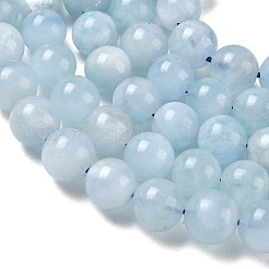 天然石アクアマリンビーズ連売り  ラウンド  8mm  穴：1mm  約23個/連  7.09~7.48''（18~19センチメートル）&nbsp;G-D327-C03-8MM-01A