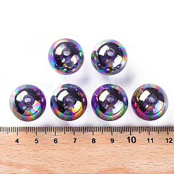 透明なアクリルビーズ  ABカラーメッキ  ラウンド  ミディアムスレートブルー  20x19mm  穴：3mm  約111個/500g&nbsp;MACR-S370-B20-752