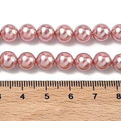 電気めっきシェルパールビーズ連売り  ラウンド  淡いバイオレットレッド  8mm  穴：0.7mm  約49~50個/連  15.71~15.87''（39.9~40.3センチメートル）&nbsp;X-BSHE-G041-8mm-05