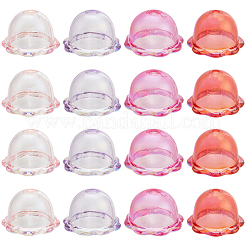 60Pcs 4 Colors UV Plating Acrylic Bead Caps&nbsp;PACR-PA0001-12A