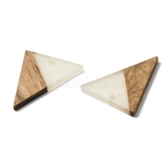 ダークウッドとレジンのペンダント  三角形のチャーム  キャメル  37x31x3mm  穴：2mm&nbsp;WOOD-H104-03