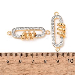 Brass Micro Pave Cubic Zirconia Connector Charms&nbsp;KK-G543-14GP-01