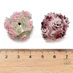 樹脂粘土ラインストーンビーズ  花  樹脂と  ミックスカラー  23.5x21.5mm  穴：2.5mm&nbsp;RESI-D015-02