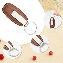 6Pcs 3 Colors Leather Keychains with Alloy Rings&nbsp;AJEW-SC0031-14