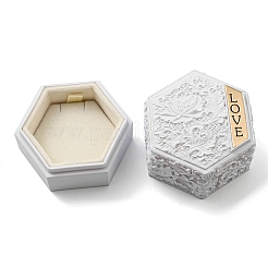 エンボス六角プラスチックペンダントネックレス収納ボックス  スポンジで  銀  5.5x5x4.85cm&nbsp;CON-P020-B01