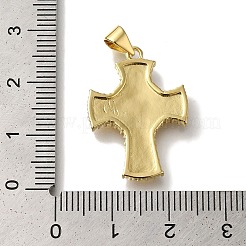 Cross Rack Plating Brass Micro Pave Clear Cubic Zirconia Pendant&nbsp;KK-U019-19G