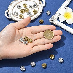 20個2色チベット風合金ビーズ  ライオン  ミックスカラー  12x11x6mm  穴：1.5mm  10個/カラー&nbsp;FIND-YW0012-08