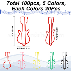 100Pcs 5 Colors Metal Paper Clip&nbsp;AJEW-CP0008-63