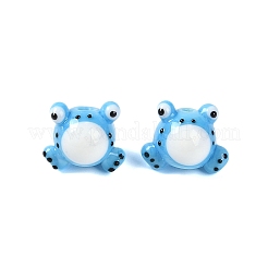 手作りランプワークビーズ連売り  カエル  ディープスカイブルー  15x19.5x17mm  穴：1.6mm  約35個/連  15.98''（40.6センチメートル）&nbsp;LAMP-P066-07C