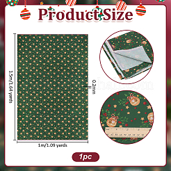 クリスマステーマプリントポリエステル生地  衣料品用  クリスマス鐘  1500x0.2mm（±5cmの誤差）&nbsp;DIY-WH0308-623A