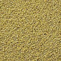 12/0 ガラスシードビーズ  不透明な色の光沢の  ラウンド  きいろ  2mm  穴：1mm  約30000個/ポンド&nbsp;SEED-A012-2mm-122