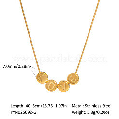 304 Stainless Steel Love Letter Pendant Necklaces for Women&nbsp;LS-HR7701-1
