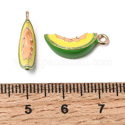 合金エナメルチャーム  フルーツのチャーム  ゴールドカラー  カンタロープチャーム  18x7.5x5mm  穴：1.6mm&nbsp;PALLOY-T094-06A