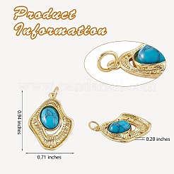 Brass Synthetic Turquoise Pendants&nbsp;KK-SZ0002-02