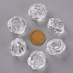 透明なアクリルビーズ  母の日のジュエリーには  ローズ  透明  25x22.5mm  穴：2.5mm  約79個/500g&nbsp;PL305Y-1