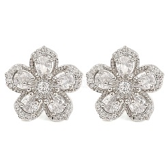 Cubic Zirconia Flower Stud Earrings&nbsp;EJEW-I304-16P