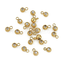 ステンレス鋼チューブベイル  ループベイル  内部のゴムと  ラウンド  ゴールドカラー  4mm  穴：0.5mm&nbsp;FIND-PW0024-10C