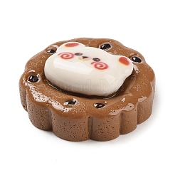 クマのクッキー 不透明樹脂 デコデン カボション  模造食品  ジュエリー作りのための  フラットラウンド  23x24x10mm&nbsp;X-CRES-Q220-05B