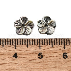 天然の黒リップシェル彫刻ビーズ  花  7.5~8x8x2~2.5mm  穴：0.8mm&nbsp;SHEL-A006-11A