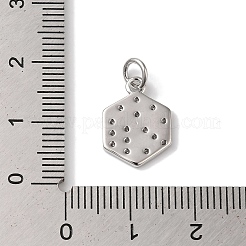 Rack Plating Brass Micro Pave Clear Cubic Zirconia Pendants&nbsp;KK-B092-32P