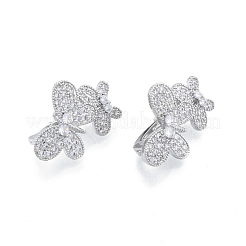 Brass Pave Clear Cubic Zirconia Twister Clasps&nbsp;KK-A165-06P