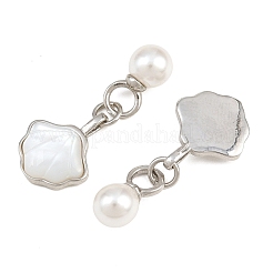 Brass & Natural White Shell Pendants&nbsp;KK-CBA6A75-46P