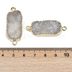Electroplate Natural Druzy Quartz Crystal Links connectors&nbsp;G-K189-02G