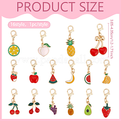 Zinc Alloy Enamel Fruit Pendant Decoration&nbsp;HJEW-ME0001-30