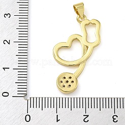 Rack Plating Brass Micro Pave Cubic Zirconia Pendants&nbsp;KK-Z063-40B-G
