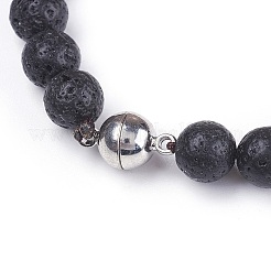 Natural Lava Rock Beads Stretch Bracelets&nbsp;BJEW-I241-13O