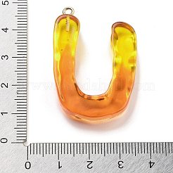 樹脂チャーム  鉄輪のパーツ  a～zの文字  U字  40x28x7.5mm  穴：2mm&nbsp;FIND-Q107-01U-01