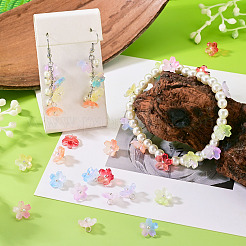 27Pcs 9 Colors Two Tone Glass Charms&nbsp;PALLOY-TADJ00014