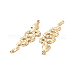 304ステンレスペンダント  ヘビ  18KGP本金メッキ  33x9x1.5mm  穴：1.6mm&nbsp;STAS-J400-30G
