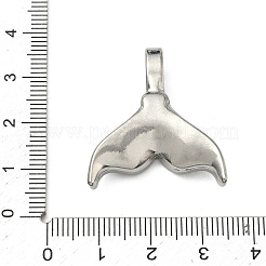 304ステンレスペンダント  ステンレス鋼色  クジラの尾ひれのお守り  30x27x7mm  穴：6.5x3mm&nbsp;STAS-P446-13F-P