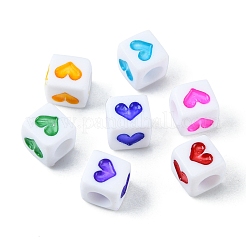 175Pcs 7 Colors White Opaque Acrylic Beads&nbsp;MACR-YW0002-02