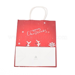 クリスマステーマクラフト紙袋  ハンドル付き  ギフトバッグやショッピングバッグ用  鹿の模様  35cm&nbsp;ABAG-H104-D02
