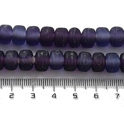 手作りのネパールランプワークビーズ  艶消し  コラム  ダークスレートブルー  10x6.5~7mm  穴：2.8mm  約94個/連  25.39''（64.5センチメートル）&nbsp;LAMP-Z008-08D