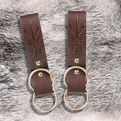 2Pcs Rectangle PU Leather Medieval Belt Pendant. with Alloy Ring&nbsp;AJEW-CL0001-84B